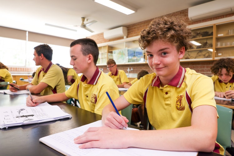 A group of students in a classroom